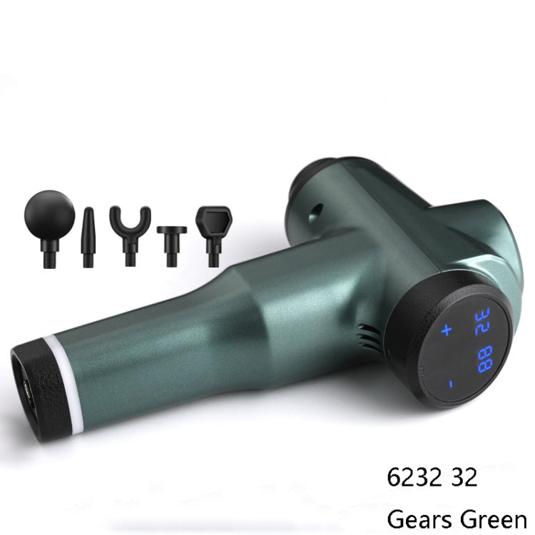 Muscles Relax Massager Portable Fitness Equipment Fascia Gun, Specification: 6232 32 Gears Green(US Plug) - free shipping - PMC TechLife - Order now!