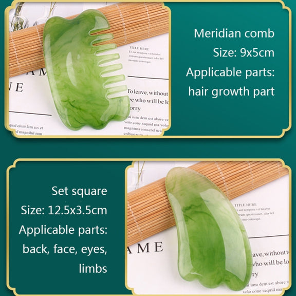 Resin Scraping Sheet Massage Facial Tendon Stick Beauty Salon Shave Board Acupuncture Pen, Color Classification: Amber Triangle