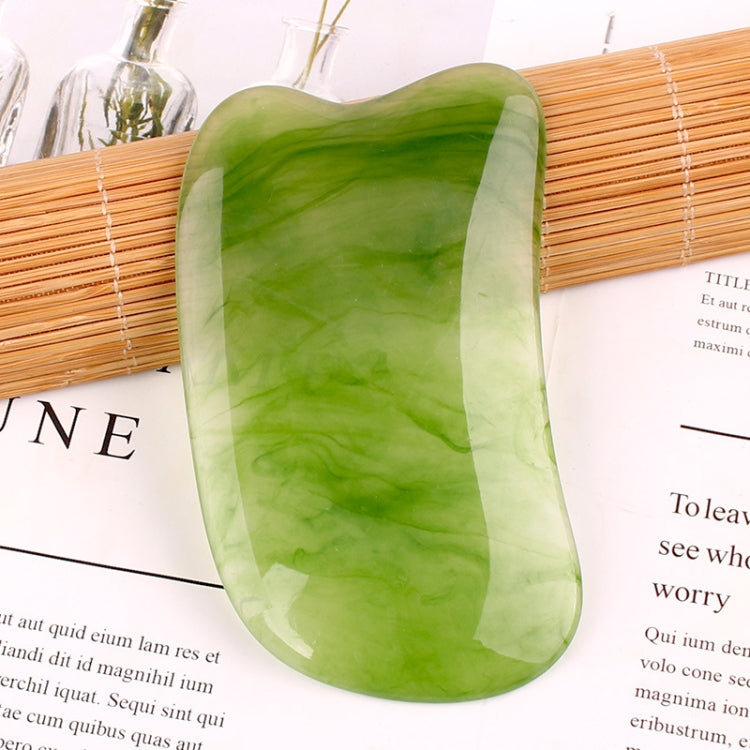 Resin Scraping Sheet Massage Facial Tendon Stick Beauty Salon Shave Board Acupuncture Pen, Color Classification: Emerald Green Ingot Board - free shipping - PMC TechLife - Order now!