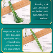 Resin Scraping Sheet Massage Facial Tendon Stick Beauty Salon Shave Board Acupuncture Pen, Color Classification: Emerald Green Relaxing Stick