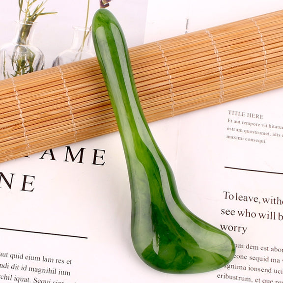Resin Scraping Sheet Massage Facial Tendon Stick Beauty Salon Shave Board Acupuncture Pen, Color Classification: Emerald Green Relaxing Stick