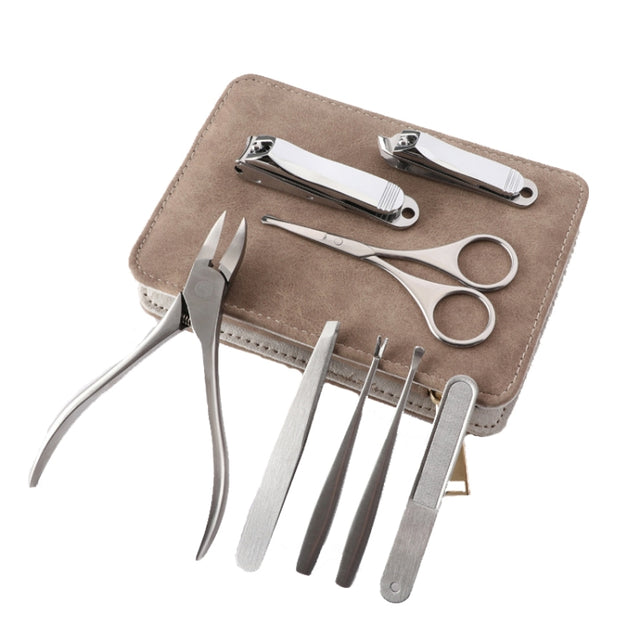 8 In 1 Nail Shear Manicure Tools Stainless Steel Nail Clippers Eagle Nose Pliers Nose Hair Clipper