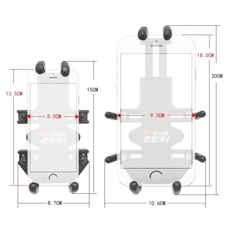 N-STAR NJN002 Motorcycle Metal Aluminum Alloy Universal Anti-Theft Mobile Phone Bracket(T-shaped Ball Head Installation) - free shipping - PMC Jewellery - Order now!