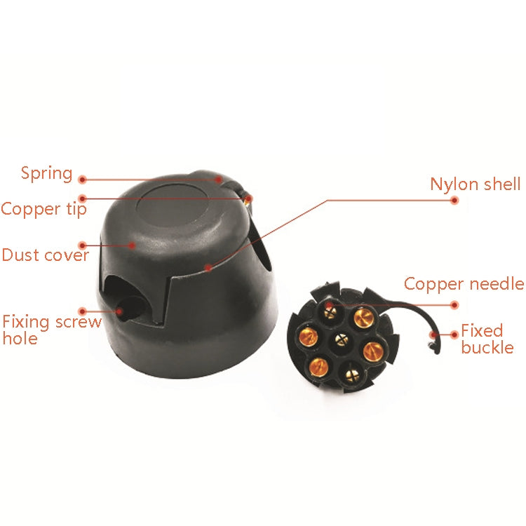 VS170E-RZ 7P Socket Long Iron Bracket Round Bottom Socket EU Plug - Terminal connectors by PMC TechLife | Online Shopping South Africa | PMC TechLife | Buy Now Pay Later Mobicred