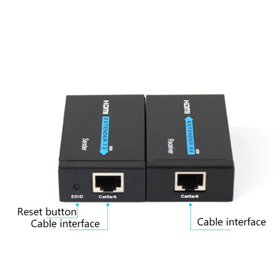 HDY-60 HDMI to RJ45 60m Extender Single Network Cable to For HDMI Signal Amplifier(UK Plug)