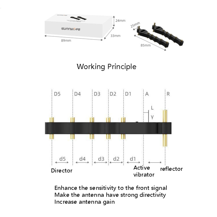 Sunnylife TY-TX9405 5.8GHz Yagi Antenna Drone Remote Controller Signal Booster Range Extender For DJI Mavic Mini / Mavic 2 / Mavic Air - Other by PMC TechLife | Online Shopping South Africa | PMC TechLife | Buy Now Pay Later Mobicred