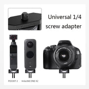 Sunnylife 1/4 inch Metal Adjustable Adapter For DJI Pocket 2 / FIMI PALM 2 / Insta360 One X-2(Dark Grey)