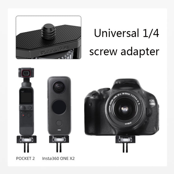 Sunnylife 1/4 inch Metal Adjustable Adapter For DJI Pocket 2 / FIMI PALM 2 / Insta360 One X-2(Dark Grey)