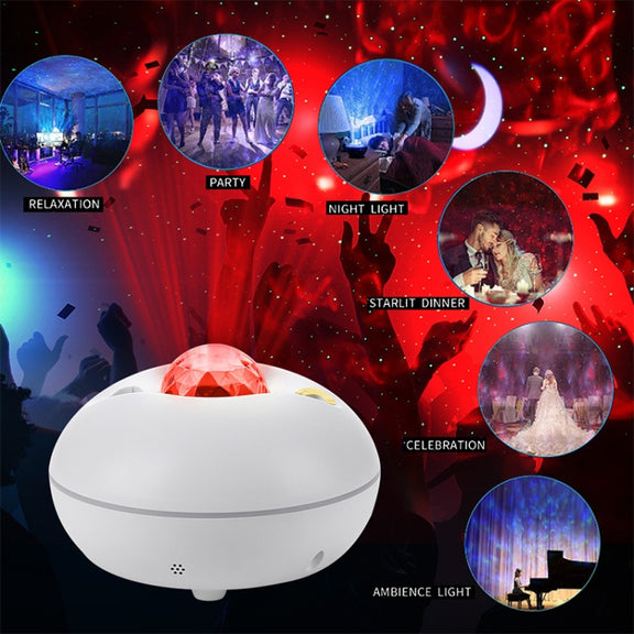 LED Watermark Remote Control Projection Starry Sky Light Laser Projection Light Atmosphere Night Light(Black)