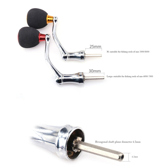 DEUKIO All-Metal EVA Rocker Fishing Reel Rocker Aluminum Alloy Knob For Fish Reel Tackle Accessory, Specification: Medium (Golden)