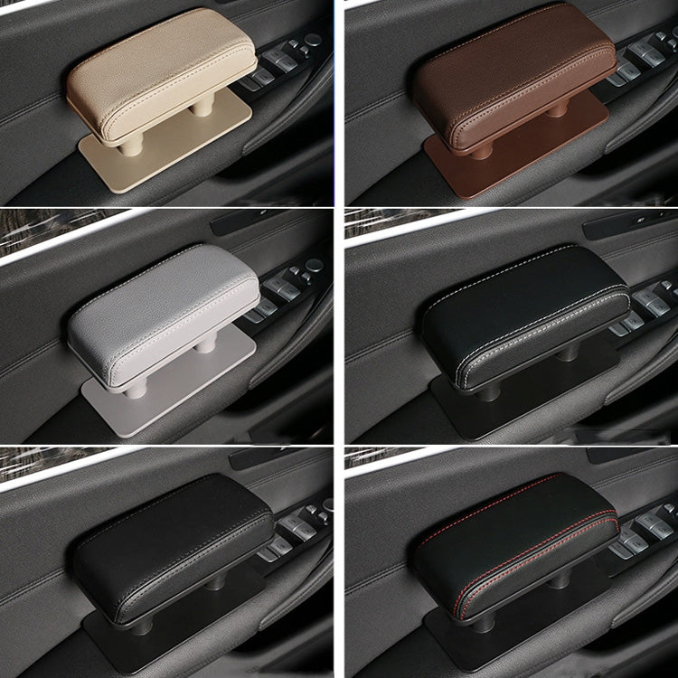 Car Arm Handle Seat Left Hand Elbow Tray Universal Leather Increasing Pad Central Armrest Box(Brown) - free shipping - PMC TechLife - Order now!