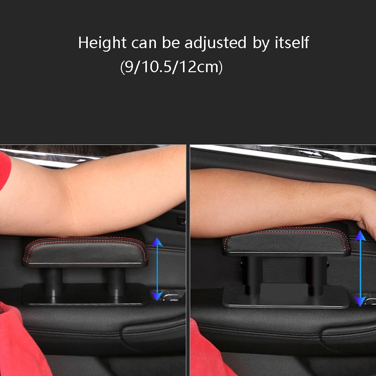 Car Arm Handle Seat Left Hand Elbow Tray Universal Leather Increasing Pad Central Armrest Box(Black+Black line) - Seat Accessories by PMC TechLife | Online Shopping South Africa | PMC TechLife | Buy Now Pay Later Mobicred
