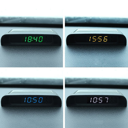 Solar Night Light Car Clock Automotive Electronic Clock Temperature Time+Date+Week+Temperature(Green Light) - Clocks & Car Meters by PMC Jewellery | Online Shopping South Africa | PMC Jewellery | Buy Now Pay Later Mobicred