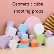 8 PCS Geometric Cube Photo Props Decorative Ornaments Photography Platform, Colour: 10 x 3cm Small White Cylindrical
