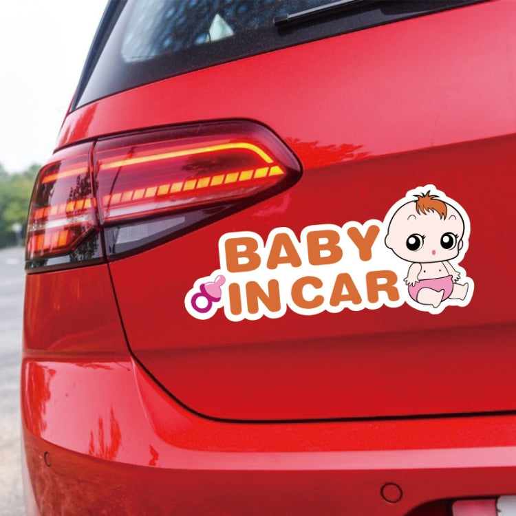 10 PCS There Is A Baby In The Car Stickers Warning Stickers Style: CT203 Baby J Girl Magnetic Stickers