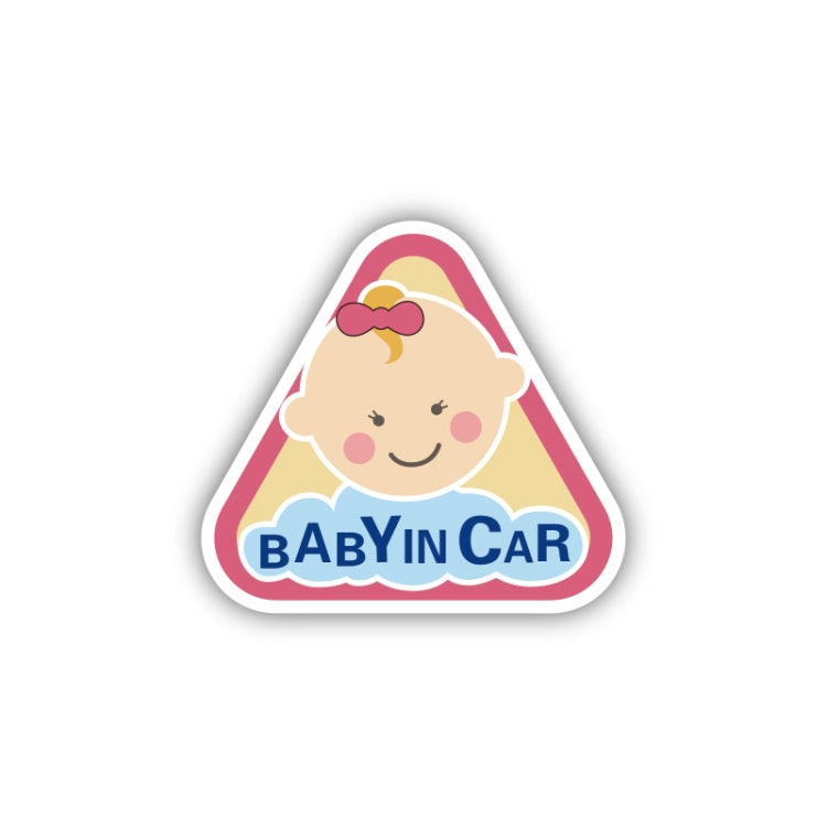 10 PCS There Is A Baby In The Car Stickers Warning Stickers Style: CT223P Triangle Girl Adhesive Stickers - Warning Sticker by PMC TechLife | Online Shopping South Africa | PMC TechLife | Buy Now Pay Later Mobicred
