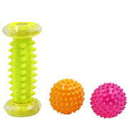 Massage Ball Plantar Fascia Ball Muscle Relaxation Fitness Ball Hand Holding Ball,Style: Yellow Foot Bottom + Tattoo 7cm 2