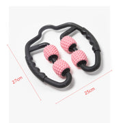 Foam Shaft Muscle Massage Roller Yoga Roller Fitness Supplies(Fish Bones Type Cherry Pink)