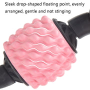 Foam Shaft Muscle Massage Roller Yoga Roller Fitness Supplies(Water-drop Type Sky Blue)