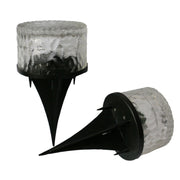 Outdoor Solar Buried Lamp Round Glass Floor Street Light Garden Ice Brick Water-resistant Lamp(White Light)