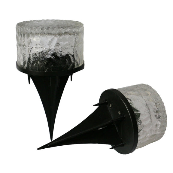 Outdoor Solar Buried Lamp Round Glass Floor Street Light Garden Ice Brick Water-resistant Lamp(White Light)