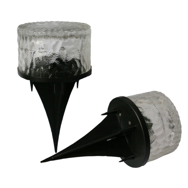 Outdoor Solar Buried Lamp Round Glass Floor Street Light Garden Ice Brick Water-resistant Lamp(Warm Light)