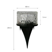 Outdoor Solar Buried Lamp Round Glass Floor Street Light Garden Ice Brick Water-resistant Lamp(Warm Light)