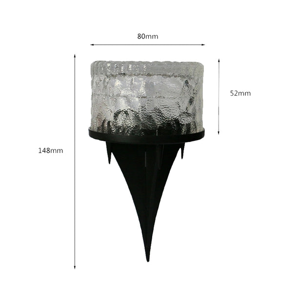 Outdoor Solar Buried Lamp Round Glass Floor Street Light Garden Ice Brick Water-resistant Lamp(Warm Light)