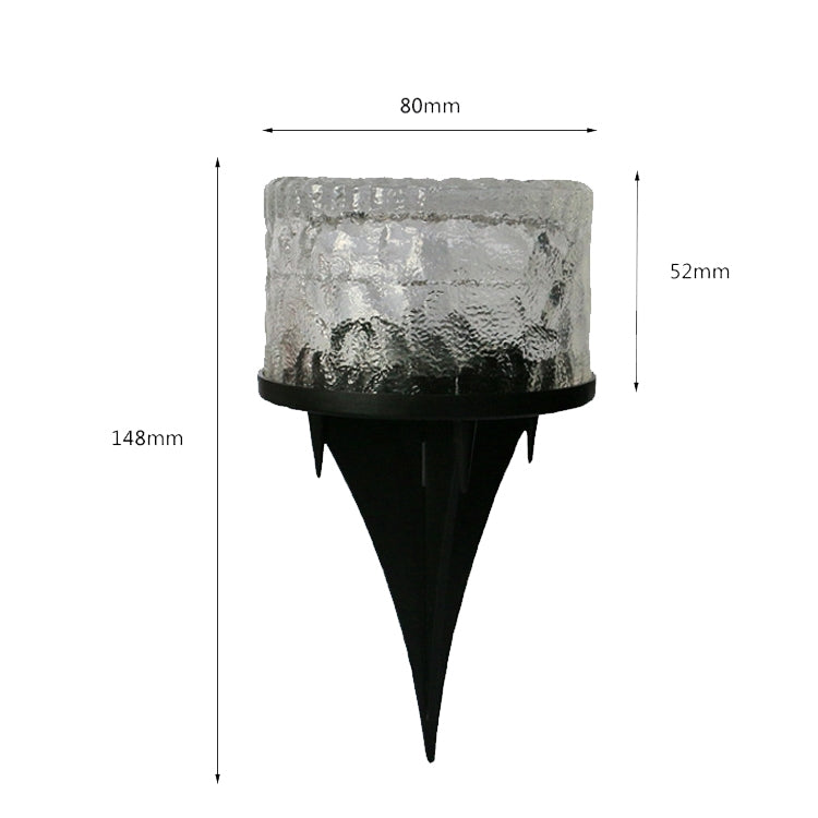 Outdoor Solar Buried Lamp Round Glass Floor Street Light Garden Ice Brick Water-resistant Lamp(Warm Light)