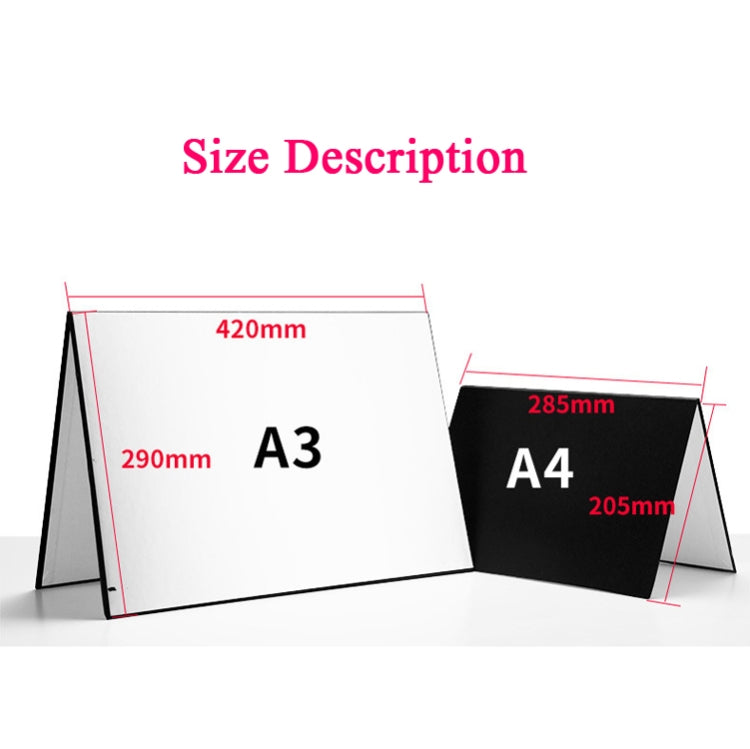 2 PCS 3-in-1 Reflective Board White + Black + Silver A4 Cardboard Folding Light Diffuser Board - free shipping - PMC Jewellery - Order now!