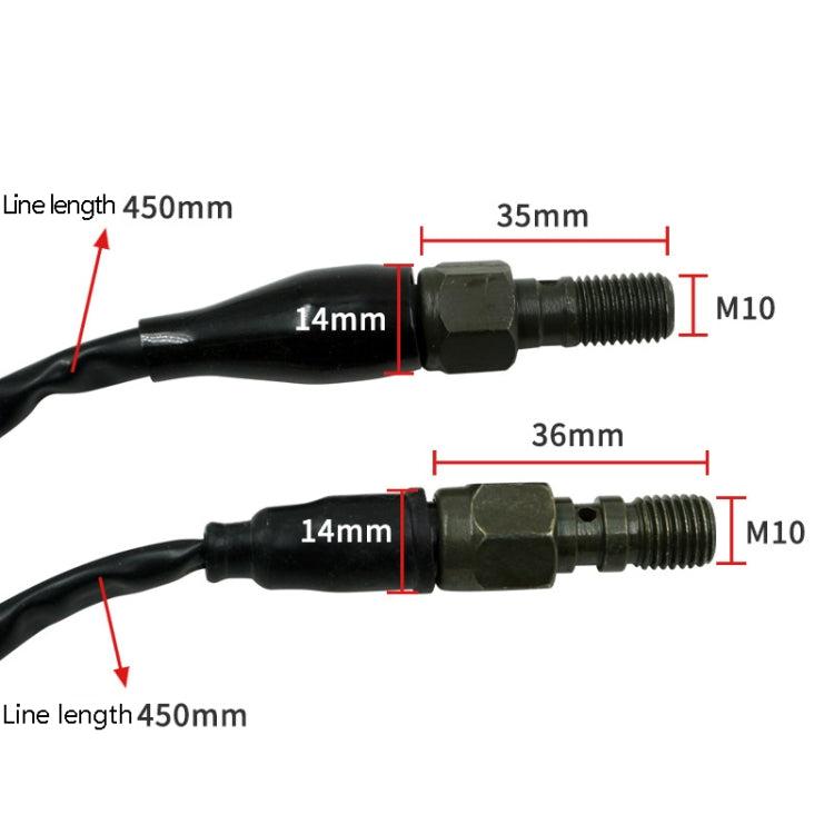 2 PCS Motorcycle Modified Accessories Disc Brake Hydraulic Switch Line, Specification: M10 x 1.25mm Square Plug - Motorbike Brakes by PMC TechLife | Online Shopping South Africa | PMC TechLife | Buy Now Pay Later Mobicred