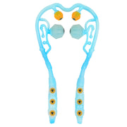 Manual Cervical Massager Home Multi-Function Shoulder And Neck Massage Roller, Shape: Strengthen Magnetic Therapy Blue