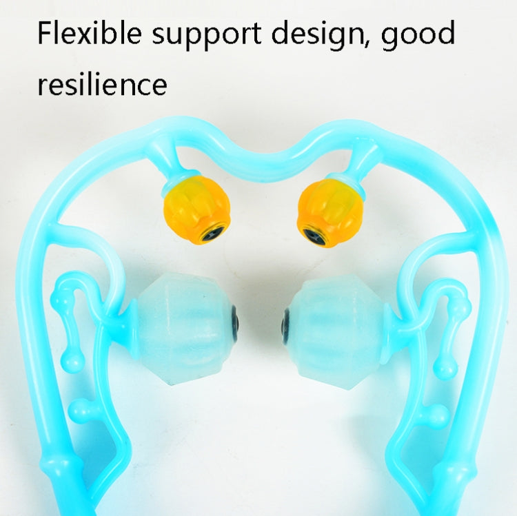 Manual Cervical Massager Home Multi-Function Shoulder And Neck Massage Roller, Shape: Strengthen Magnetic Therapy Blue