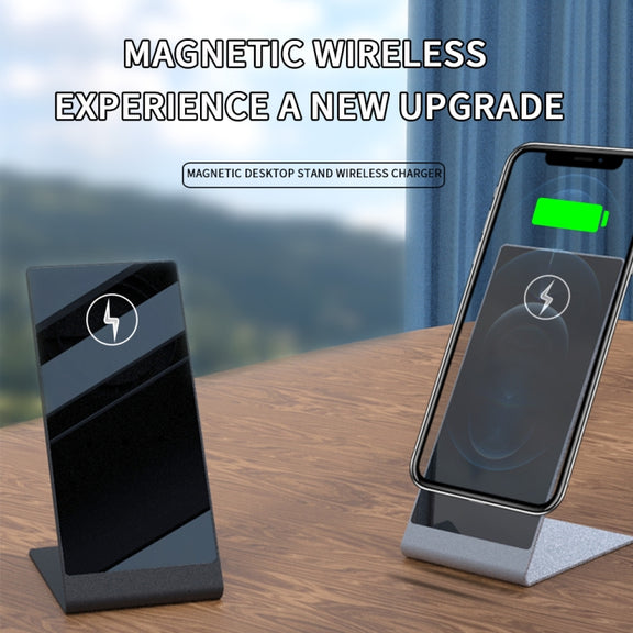 Y13 15W Magnetic Wireless Mobile Phone Holder Charger for iPhone(Silver)