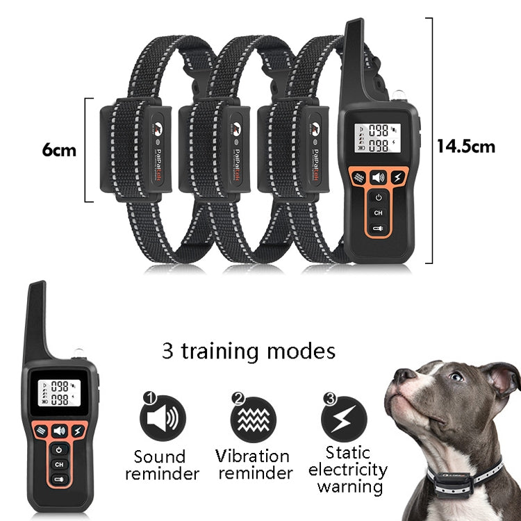 PaiPaitek PD529-3 Remote Control Dog Training Device Voice Control Barking Stopper Electronic Collar Dog Training Device - free shipping - PMC Jewellery - Order now!
