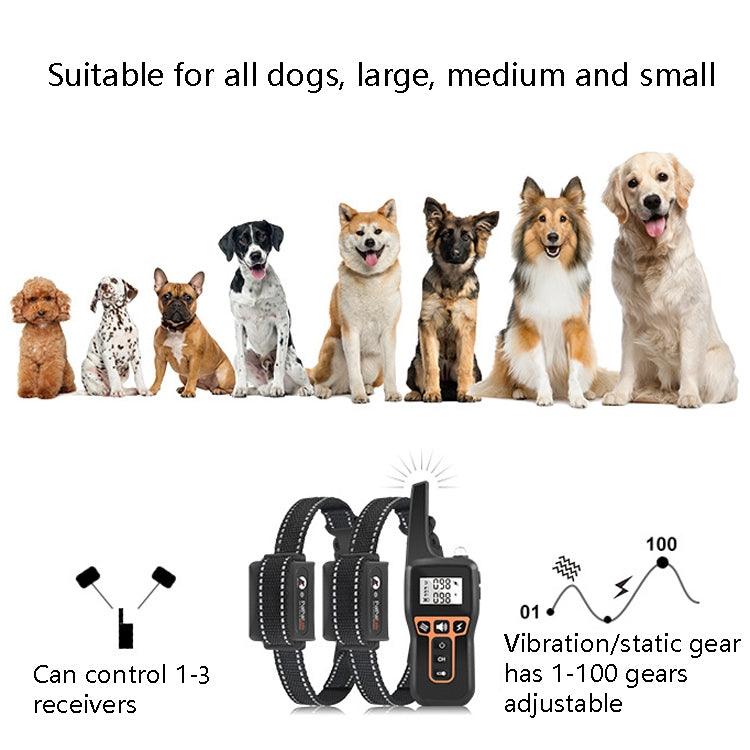 PaiPaitek PD529-3 Remote Control Dog Training Device Voice Control Barking Stopper Electronic Collar Dog Training Device - free shipping - PMC Jewellery - Order now!