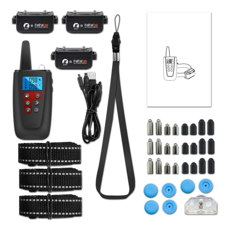PaiPaitek PD526-3 Anti-Barking Device Dog Electric Shock Collar Training Dog Remote Control Pet Training Equipment - free shipping - PMC Jewellery - Order now!