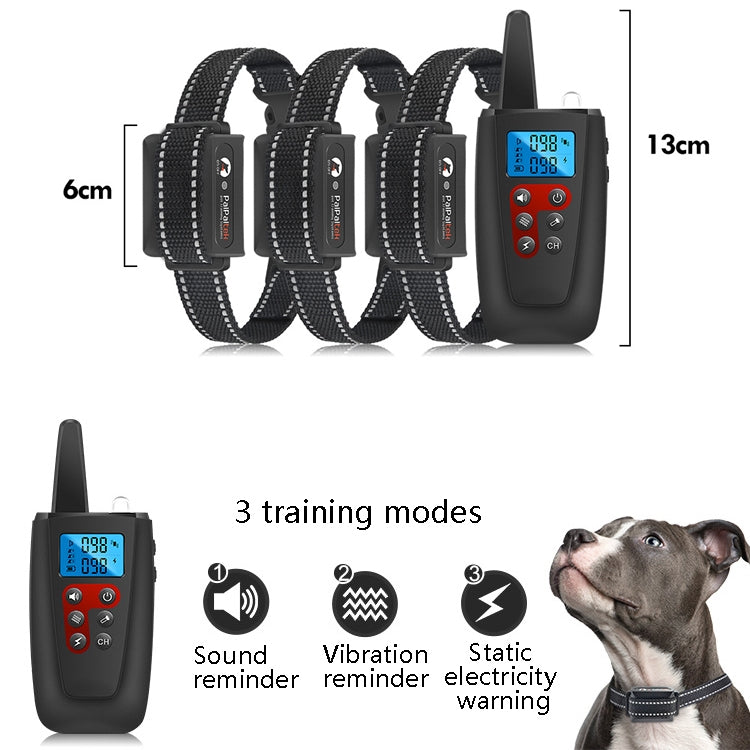 PaiPaitek PD526-3 Anti-Barking Device Dog Electric Shock Collar Training Dog Remote Control Pet Training Equipment - free shipping - PMC Jewellery - Order now!