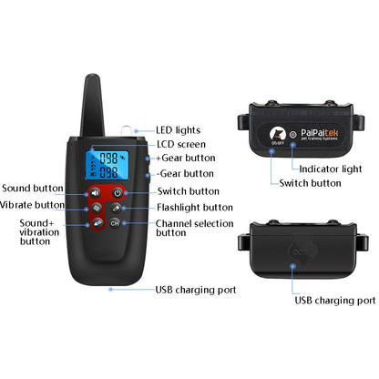 PaiPaitek PD526V-2 1 In 2 100-Speed Sound Vibration Remote Control Training Dog Device Anti-Barking Device Electronic Remote Control Collar - free shipping - PMC Jewellery - Order now!