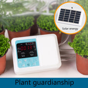 G89456 Solar Intelligent Voice Timing Automatic Flower Watering Device Lazy Plant Dripper, Specification: Double Pump 30 Sets 20M Tube(White)