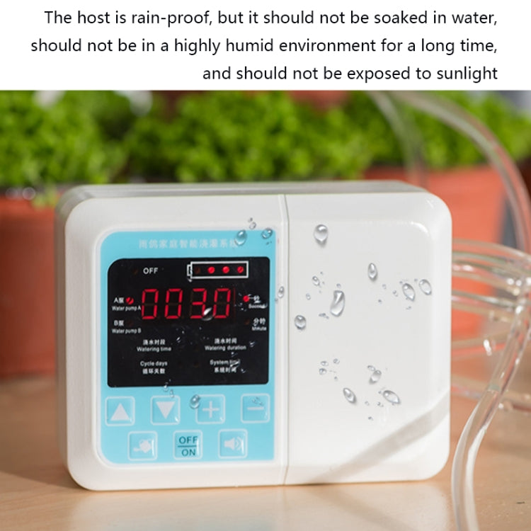 G89456 Solar Intelligent Voice Timing Automatic Flower Watering Device Lazy Plant Dripper, Specification: Double Pump 30 Sets 20M Tube(White)