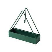 Simple Hangable Wrought Iron Mosquito Coil Holder Portable Fireproof Mosquito Coil Tray Incense Burner Ornaments Triangle ( Ink Green)
