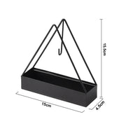 Simple Hangable Wrought Iron Mosquito Coil Holder Portable Fireproof Mosquito Coil Tray Incense Burner Ornaments Triangle (Black)