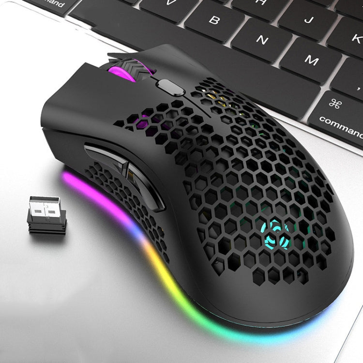K-Snake BM600 1600 DPI 7-keys Hollow Lightweight Wireless Charging RGB Colorful Gaming Mouse(Wireless BM600 Black) - free shipping - PMC Jewellery - Order now!