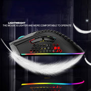 K-Snake BM600 1600 DPI 7-keys Hollow Lightweight Wireless Charging RGB Colorful Gaming Mouse(Wireless BM600 Black)