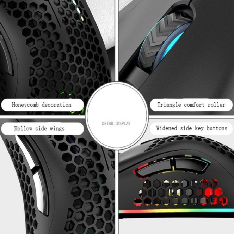 K-Snake BM600 1600 DPI 7-keys Hollow Lightweight Wireless Charging RGB Colorful Gaming Mouse(Wireless BM600 Black) - free shipping - PMC Jewellery - Order now!