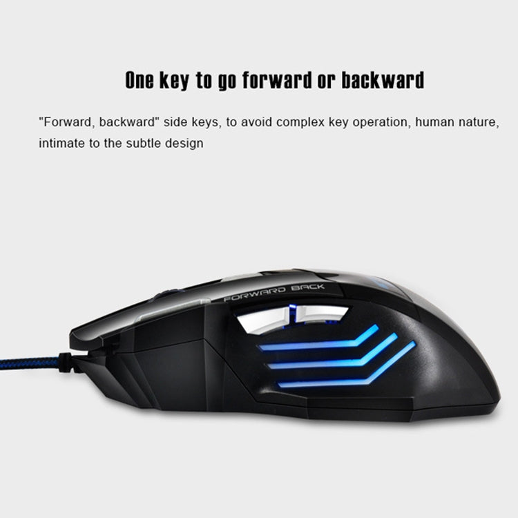 IMICE X7 2400 DPI 7-Key Wired Gaming Mouse with Colorful Breathing Light, Cable Length: 1.8m(Skin Black E-commerce Version)