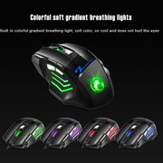 IMICE X7 2400 DPI 7-Key Wired Gaming Mouse with Colorful Breathing Light, Cable Length: 1.8m(Skin Black E-commerce Version)