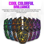 T-WOLF Q15 6-Buttons 1600 DPI Wireless Rechargeable Mute Office Gaming Mouse with 7 Color Breathing Light(Pearl White)