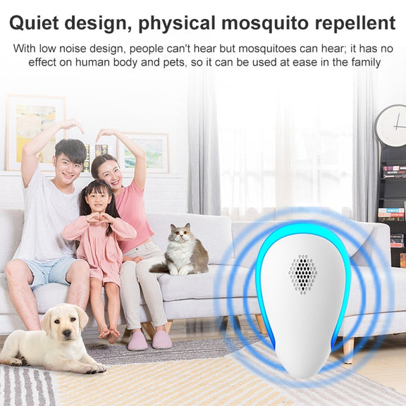 Dual-frequency Ultrasonic Mosquito Repellent Household Insect Repellent for Pregnant Women and Children, Product specifications: UK Plug(White)